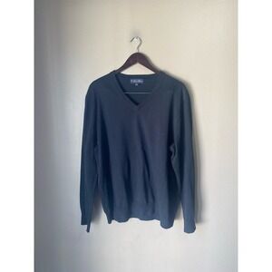 Brooks Brothers Supima Cotton Black V Neck Pullover Sweater